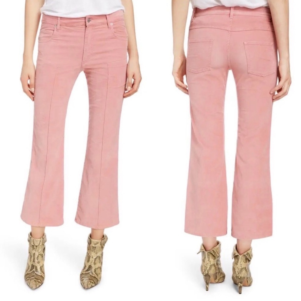 Isabel Marant Etoile Pink Velvet Pants 42 Anyree Jeans Soft 31" X 23" 98% Cotton